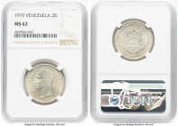 Republic 2 Bolivares 1919-(p) MS62 NGC, Philadelphia mint, KM-Y23. HID09801242017 © 2022 Heritage Auctions | All Rights Reserved