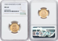 Republic gold 10 Bolivares 1930-(p) MS64 NGC, Philadelphia mint, KM-Y31, Fr-6. HID09801242017 © 2022 Heritage Auctions | All Rights Reserved