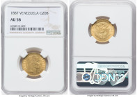 Republic gold 20 Bolivares 1887-(c) AU58 NGC, Caracas mint, KM-Y32, Fr-5b. HID09801242017 © 2022 Heritage Auctions | All Rights Reserved