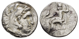 KINGS of MACEDON. Alexander III The Great.(336-323 BC).Drachm.

Obv : Head of Herakles right, wearing lion skin.

Rev : AΛEΞANΔPOY.
Zeus seated left w...