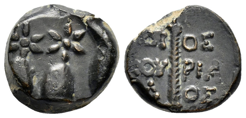 COLCHIS.Dioscurias.(Late 2nd century BC).Ae.

Obv : Caps of the Dioscuri surmoun...