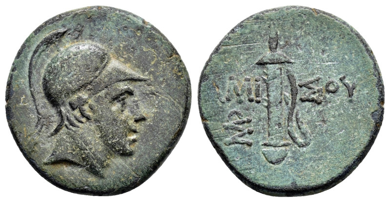 PONTUS.Amisos.Time of Mithradates VI.(Circa 111-90 BC).Ae.

Obv : Helmeted head ...
