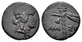 PONTUS. Amisos. Time of Mithradates VI Eupator (Circa 105-90 or 90-85 BC). Ae.

Obv : Head of Dionysos right, wearing ivy wreath.

Rev : AMI - ΣOY.
Th...
