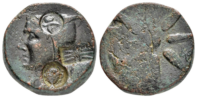 PONTUS. Uncertain.Amisos.(Circa 130-100 BC).Ae.

Obv : Male head left, wearing b...