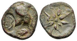 PONTUS. Uncertain Amisos. Time of Mithradates VI.(Circa 130-100 BC).Ae.

Obv: Bashlyk left; bow to left.

Rev: Star and bow.

Weight : 5.7 gr
Diameter...
