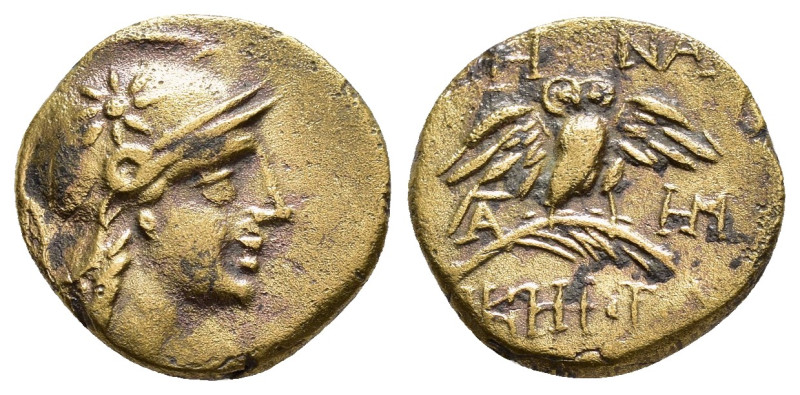 MYSIA.Pergamon.(Circa 200-133 BC).Ae.

Obv : Head of Athena right, wearing helme...