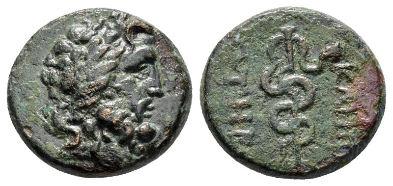 MYSIA.Pergamon.(Mid-late 2nd century BC).Ae.

Obv : Laureate head of Asklepios r...