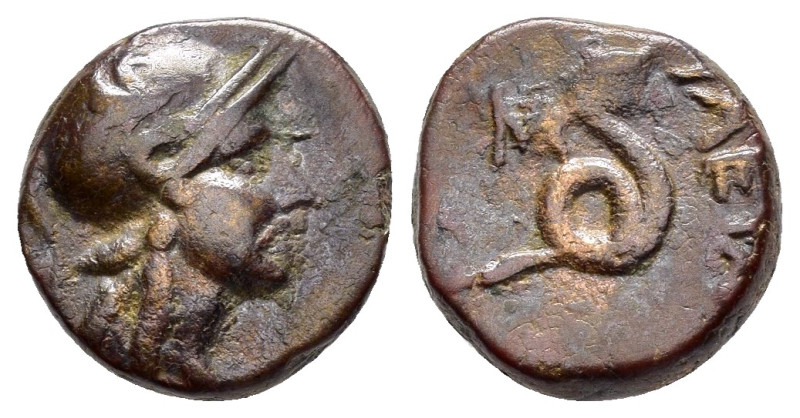 MYSIA.Pergamon.Attalos II.(160-139 BC).Ae.

Obv : Head of Athena in Attic helmet...