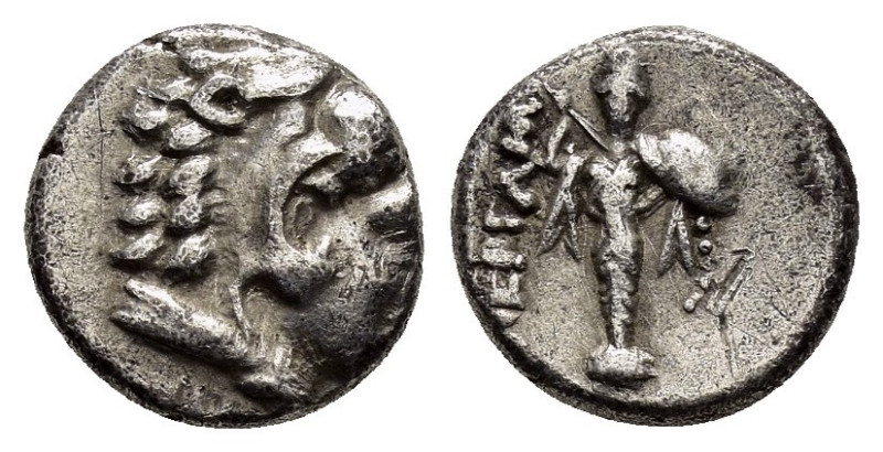 MYSIA. Pergamon.(Circa 310-282 BC). Diobol.

Obv: Head of Herakles right, wearin...