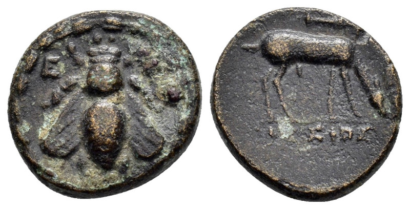 IONIA. Ephesos.(Circa 280-258 BC).Ae.

Ob v: Ε - Φ.
Bee within wreath.

Rev : St...