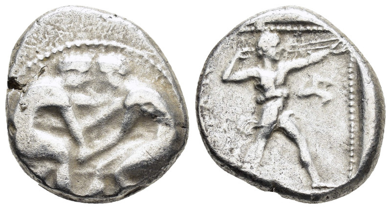 PAMPHYLIA.Aspendos.(Circa 420-370 BC).Stater.

Obv : Two wrestlers grappling.

R...