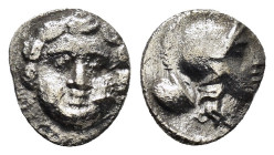 PISIDIA.Selge.(Circa 350-300 BC).Obol.

Obv : Facing gorgoneion.

Rev : Helmeted head of Athena right within incuse circle.

Weight : 0.89 gr
Diameter...
