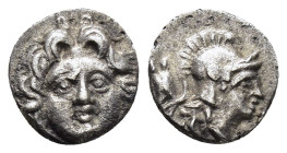 PISIDIA.Selge.(Circa 350-300 BC).Obol.

Obv : Facing gorgoneion.

Rev : Helmeted head of Athena right within incuse circle.

Weight : 0.93 gr
Diameter...