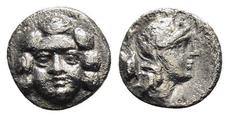 PISIDIA.Selge.(Circa 350-300 BC).Obol.

Obv : Facing gorgoneion.

Rev : Helmeted...