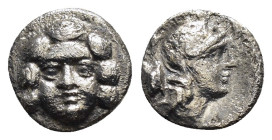 PISIDIA.Selge.(Circa 350-300 BC).Obol.

Obv : Facing gorgoneion.

Rev : Helmeted head of Athena right within incuse circle.

Weight : 0.88 gr
Diameter...