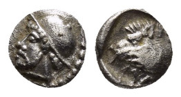 CILICIA. Uncertain.(4th century BC).Obol.

Weight : 0.29 gr
Diameter : 5 mm