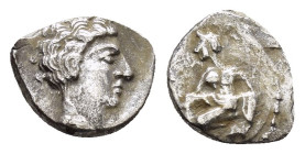 CILICIA. Uncertain.(4th century BC).Obol.

Weight : 0.50 gr
Diameter : 7 mm