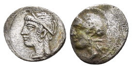 CILICIA. Uncertain.(4th century BC).Obol.

Weight : 0.66 gr
Diameter : 9 mm
