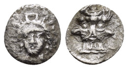 CILICIA. Uncertain.(4th century BC).Obol.

Weight : 1.57 gr
Diameter : 8 mm