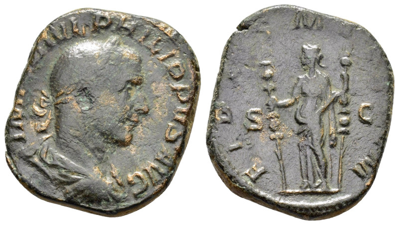 PHILIP I THE ARAB.(244–249).Rome.Sestertius.

Weight : 17.8 gr
Diameter : 24 mm...