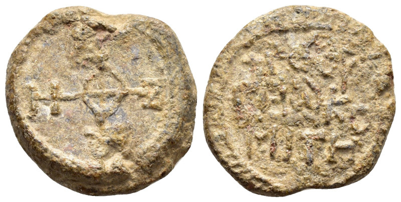 BYZANTINE LEAD SEAL.(Circa 11 th Century).Pb.

Weight : 12.9 gr
Diameter : 23 mm