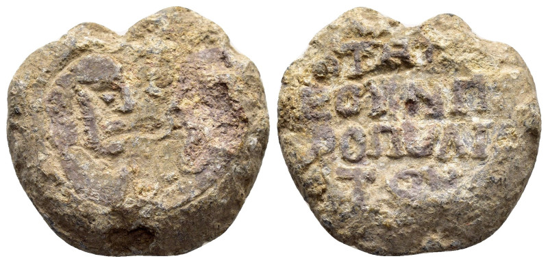 BYZANTINE LEAD SEAL.(Circa 11 th Century).Pb.

Weight : 23.2 gr
Diameter : 25 mm