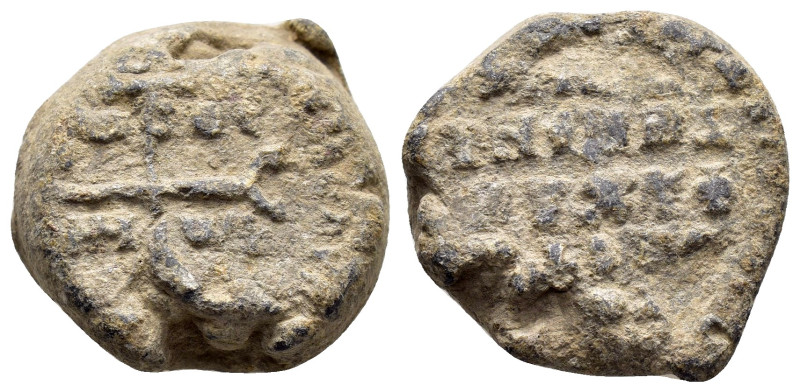 BYZANTINE LEAD SEAL.(Circa 11 th Century).Pb.

Weight : 27.6 gr
Diameter : 22 mm