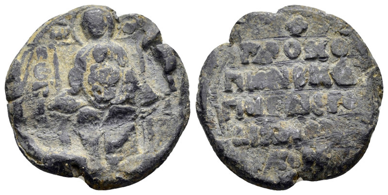 BYZANTINE LEAD SEAL.(Circa 11 th Century).Pb.

Weight : 11.6 gr
Diameter : 24...