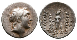 Kings of Cappadocia, Ariarathes V Eusebes AR Drachm. Dated RY 33 = 130/29 BC. 
Reference:
Condition: Very Fine

Weight:3.82gr
Dimention:18.87mm