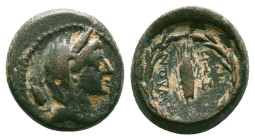 Greek Coins. 4th - 1st century B.C. AE
Reference:
Condition: Very Fine

Weight:4.87gr
Dimention:14.63mm