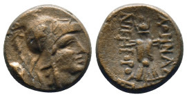 Greek Coins. 4th - 1st century B.C. AE
Reference:
Condition: Very Fine

Weight:6.76gr
Dimention:18.28mm