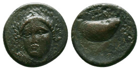 Greek Coins. 4th - 1st century B.C. AE
Reference:
Condition: Very Fine

Weight:4.37gr
Dimention:16.75mm