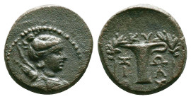 Greek Coins. 4th - 1st century B.C. AE
Reference:
Condition: Very Fine

Weight:2.94gr
Dimention:16.14mm