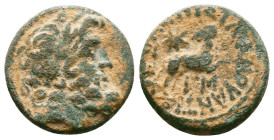 Greek Coins. Seleukid Empire, 4th - 1st century B.C. AE
Reference:
Condition: Very Fine

Weight:7.23gr
Dimention:20.43mm
