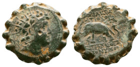 Greek Coins. Seleukid Empire, 4th - 1st century B.C. AE
Reference:
Condition: Very Fine

Weight:8.35gr
Dimention:23.69mm