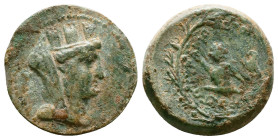 Greek Coins. Seleukid Empire, 4th - 1st century B.C. AE
Reference:
Condition: Very Fine

Weight:9.49gr
Dimention:21.96mm