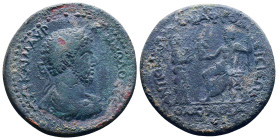 Caria. Antiocheia ad Maeander Alliance with Aphrodisias . Commodus AD 180-192. Ae
Obverse: ΑΥΤ ΚΑΙ Μ ΑΥΡ ΚΟΜΜΟΔΟϹ ϹƐ; laureate-headed bust of Commodu...