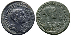 CILICIA, Pompeiopolis. Gordian III. AD 238-244. Æ Hexassarion. Dated CY 306 (AD 240/1). Radiate, draped, and cuirassed bust right; gorgoneion on breas...