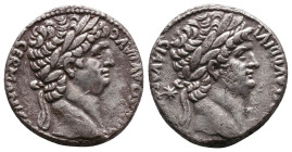Nero/Claudius tetradrachms. Claudius (Divus), reign of Nero, 54-68 AD. AR Tetradrachm.
Obv: [NERO CLA]VD DIVI CLAVD F CAESAR [AVG GER].
Laureate hea...