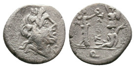 ROMAN REPUBLIC, AR denarius,
Reference:
Condition: Very Fine

Weight:1.69gr
Dimention:14.89mm