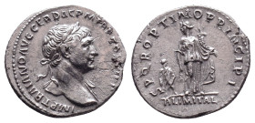 Trajan. A.D. 98-117. AR denarius 
Reference:
Condition: Very Fine

Weight:2.91gr
Dimention:19.29mm
