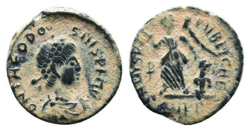 Roman Imperial Coins, Theodosius I. A.D. 379-395. AE majorina
Reference:
Condi...