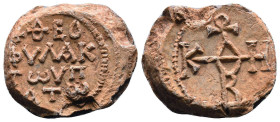 Byzantine Lead Seals, 7th - 13th Centuries
Reference:
Condition: Very Fine

Weight:14.02gr
Dimention:26.89mm