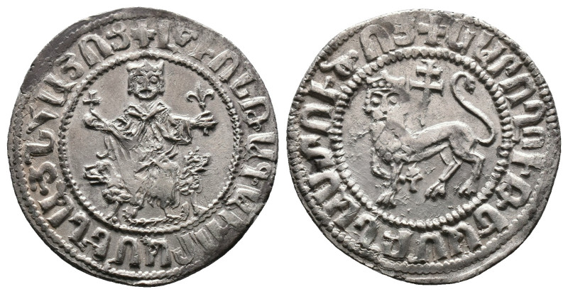 ARMENIA, Cilician Armenia. Royal. Levon I, 1198-1219. Double Tram (Silver, 27 67...