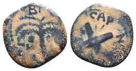 Judae Coins, Ae.
Reference:
Condition: Very Fine

Weight:1.89gr
Dimention:16.43mm