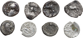 Celtic World. Gaul. Lot of four (4) unclassified AR Fractions. AR. Interesting and nice lot.