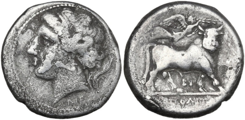 Greek Italy. Central and Southern Campania, Neapolis. AR Nomos, c. 275-270 BC. O...