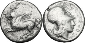 Sicily. Syracuse. Timoleon and the Third Democracy (344-317 BC). AR Stater, 341-317 BC. Obv. Pegasos flying left. Rev. ΣYPAKOΣIΩN. Head of Athena righ...