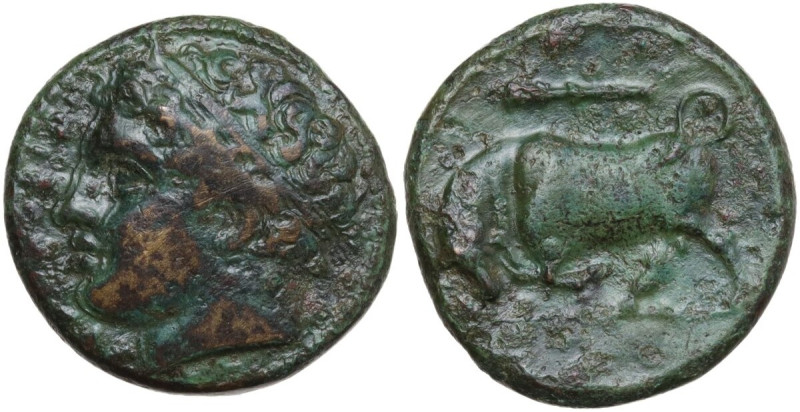 Sicily. Syracuse. Agathokles (317-289 BC). AE 17 mm. Obv. Laureate head of young...