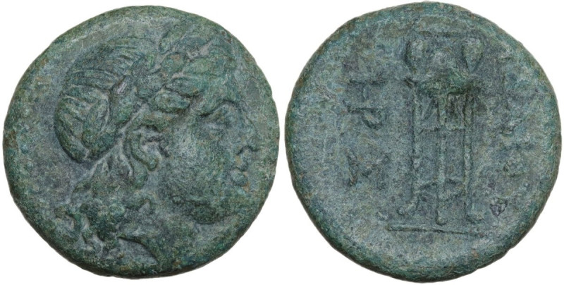 Continental Greece. Thrace, Adaios. AE 21mm, 273-253 BC. Obv. Head of Apollo rig...